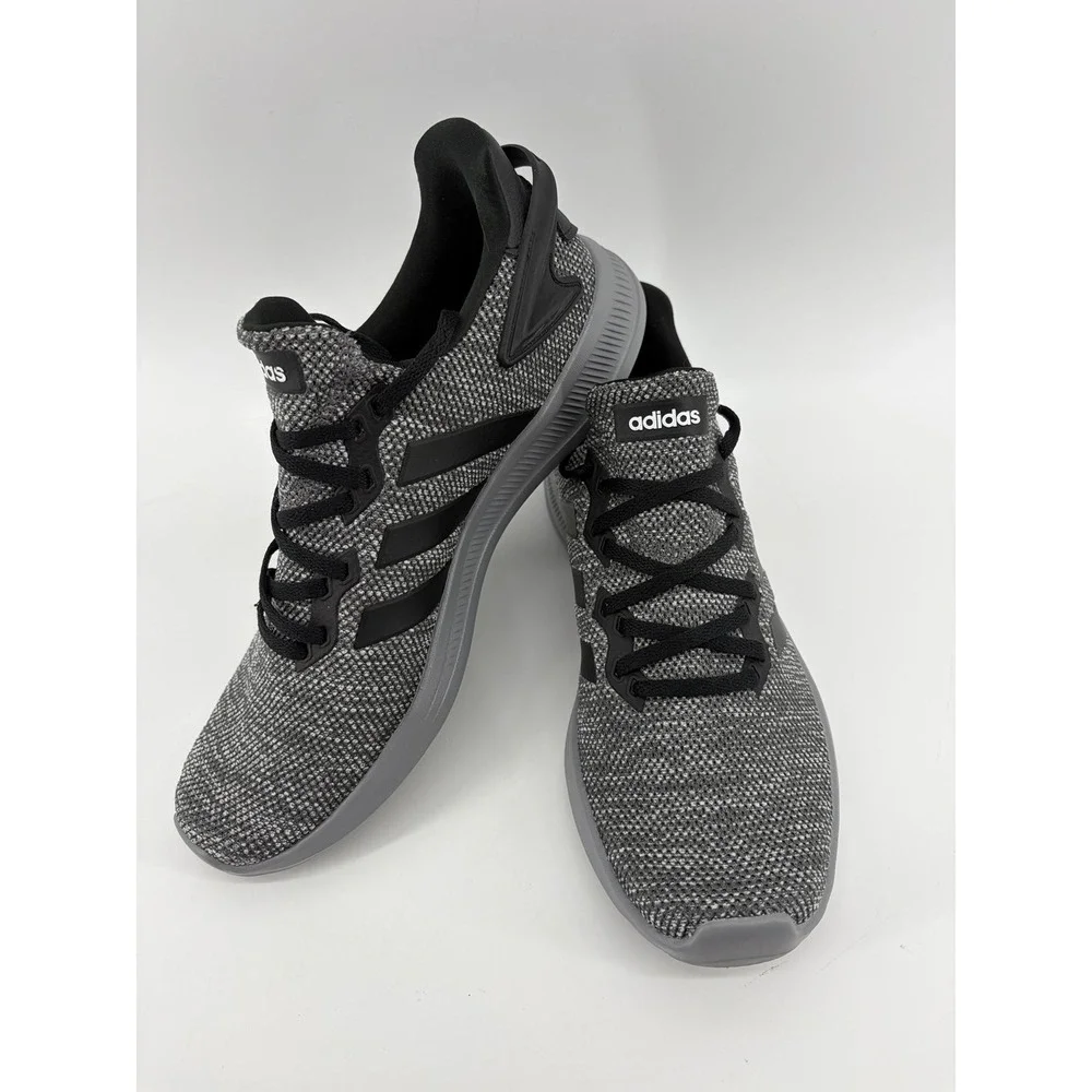 Adidas Cloudfoam Lite Racer BYD, Gray/Black Knit Running Shoes, Men 8.5